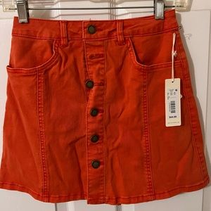 NWT Orange button down skirt